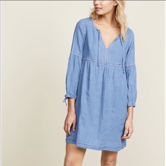 Madewell Indigo Peasant Dress - Picture 2 of 12